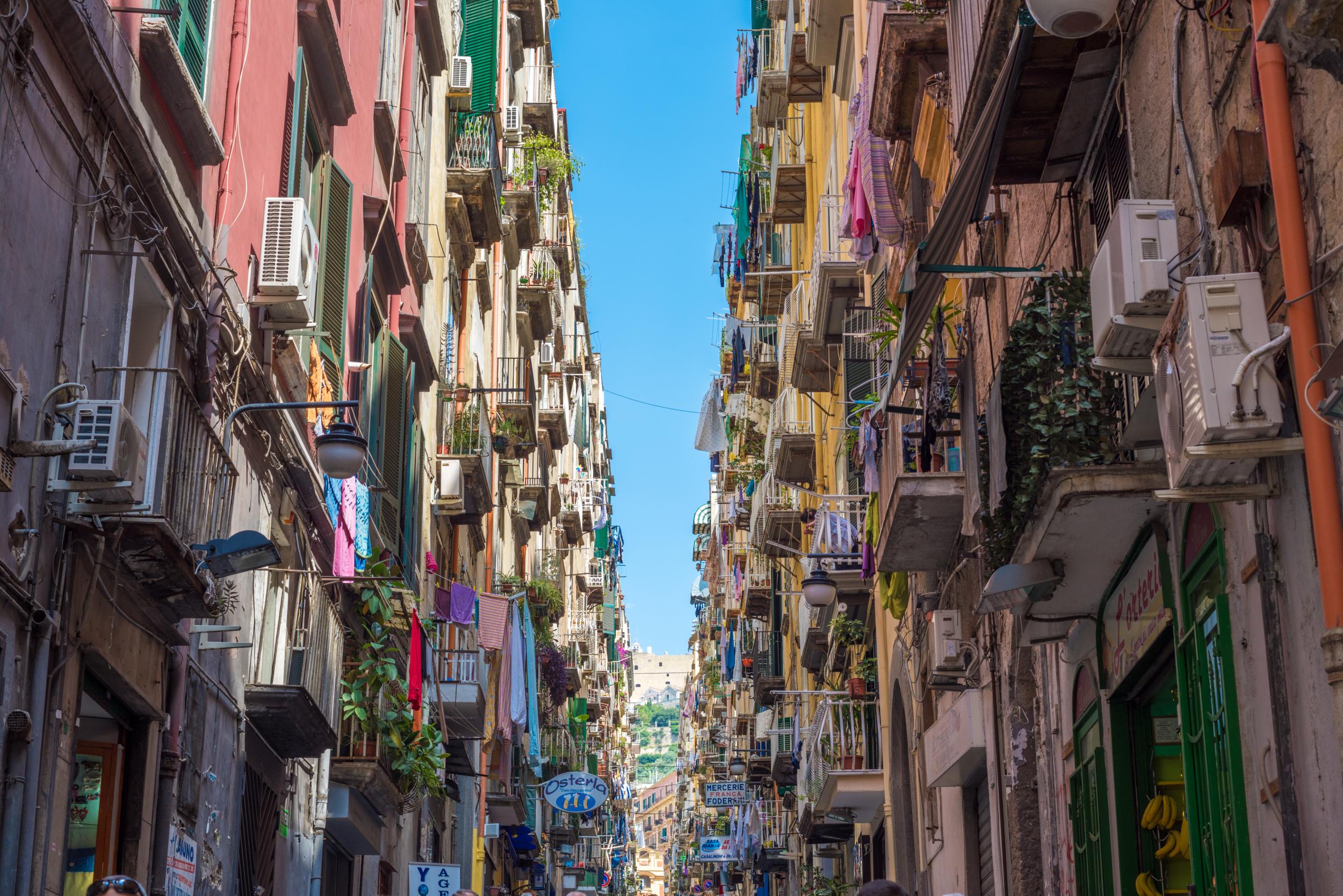 The colourful streets of Naples’ old town