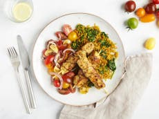 How to make spiced chicken kebabs with heritage tomatoes