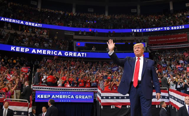 Donald Trump at his 2020 campaign launch in Orlando, Florida