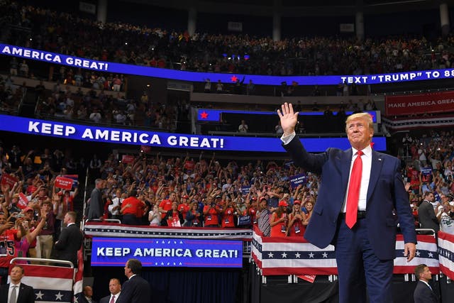 Donald Trump at his 2020 campaign launch in Orlando, Florida