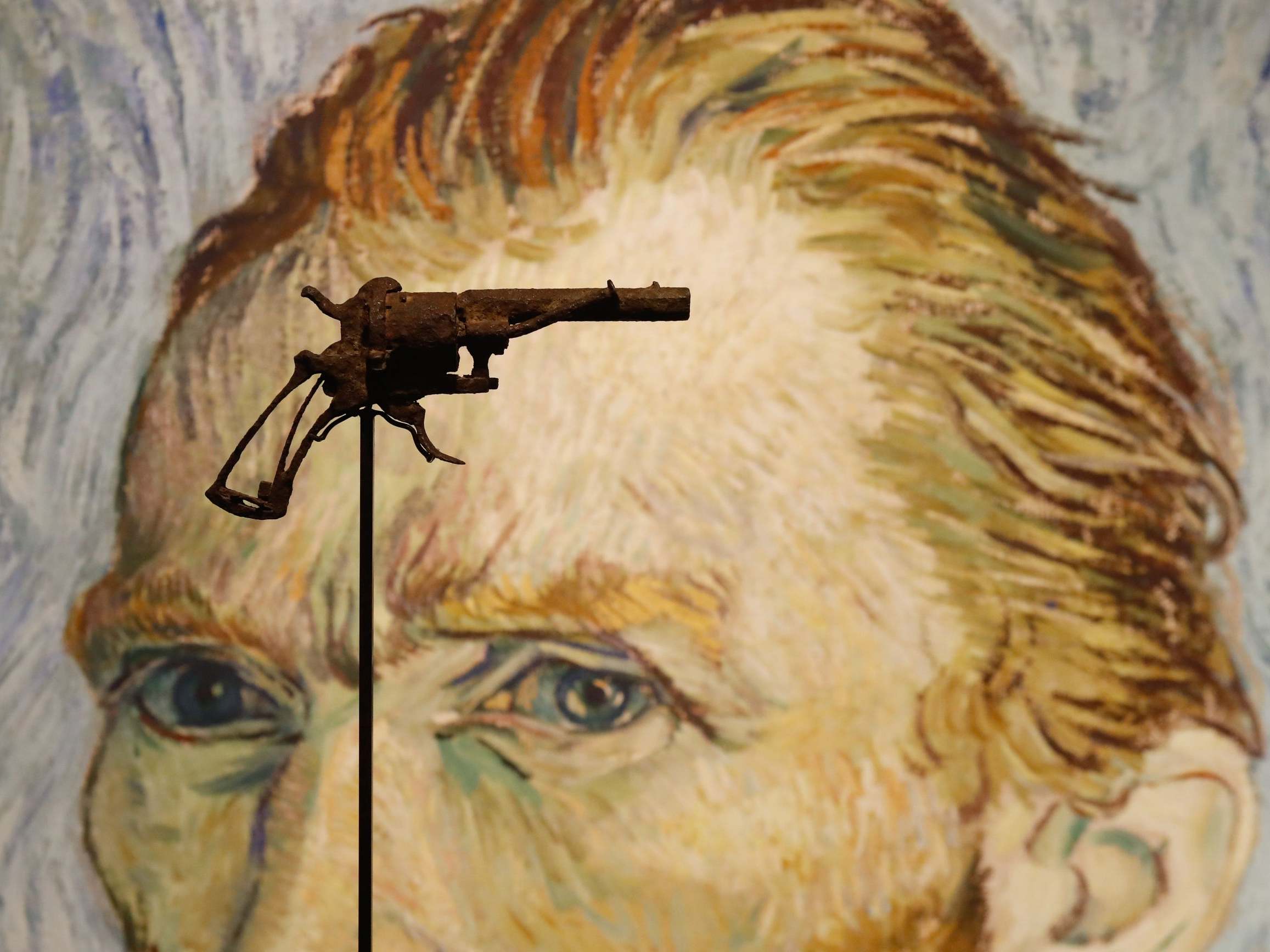 Revolver painter used to kill himself on public display at auction house