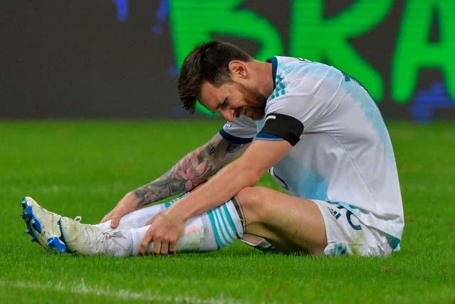 Messi appears dejected against Paraguay