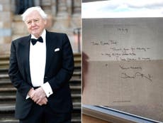David Attenborough sends student heartfelt handwritten letter