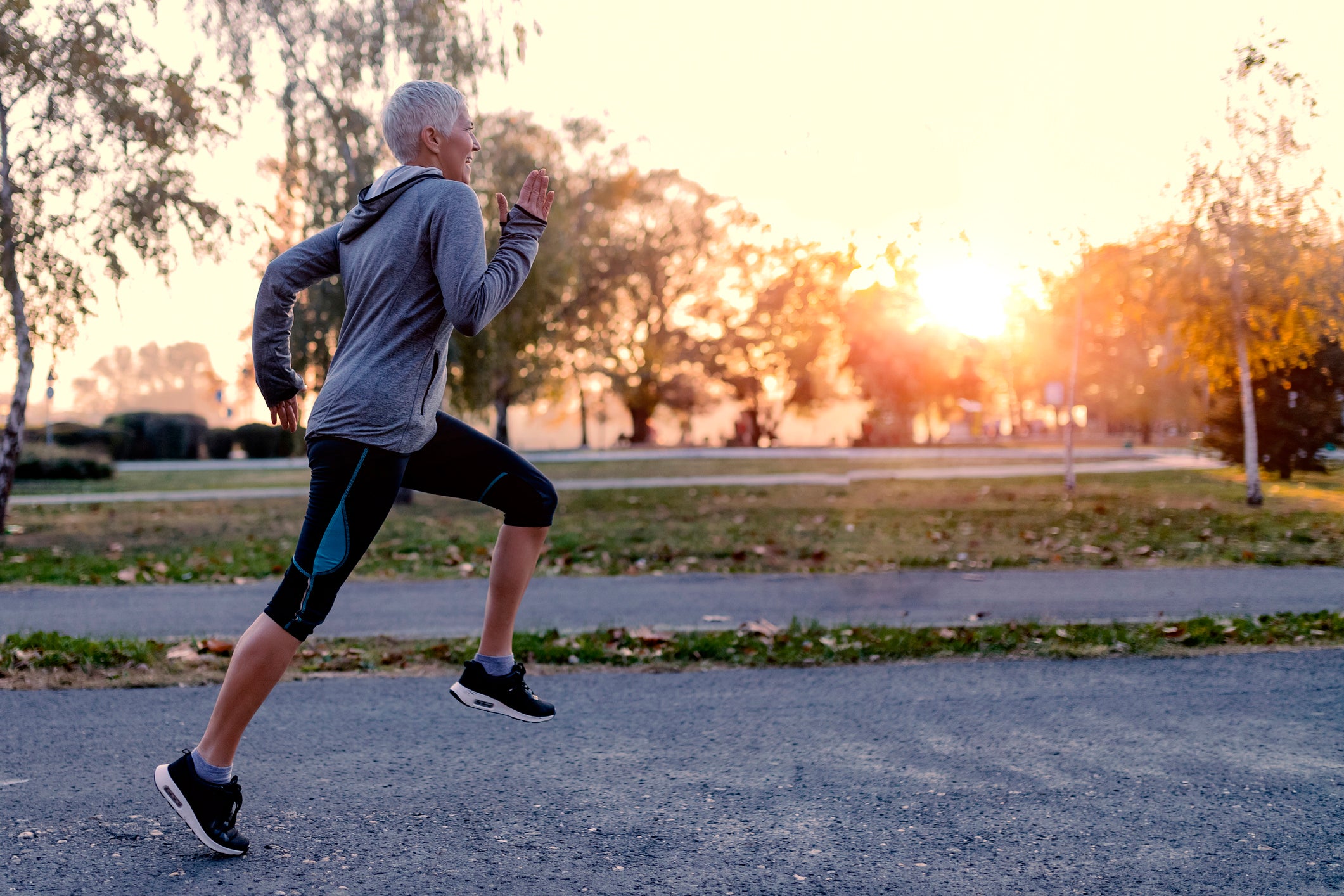 Older woman running