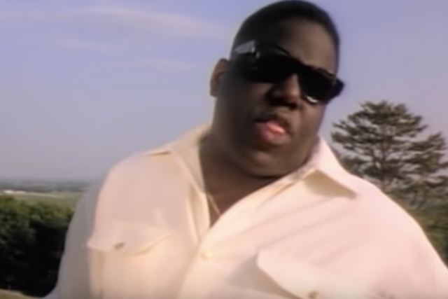 Notorious BIG in the music video for 'Juicy', released in 1994.