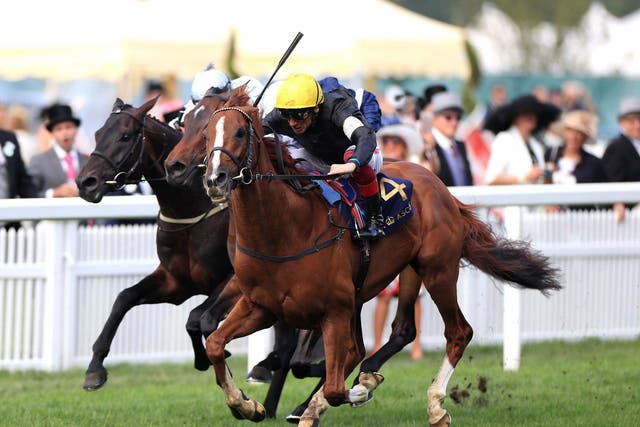 Stradivarius ridden by Jockey Frankie Dettori wins the Gold Cup during day three of Royal Ascot