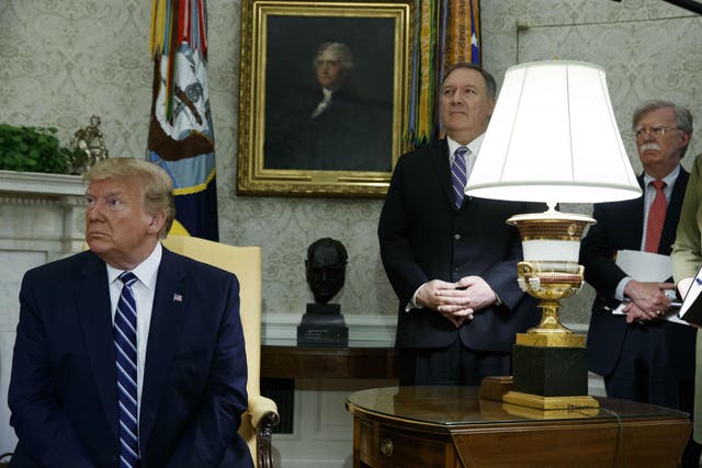 The president is being advised by two hardliners on Iran - secretary of state Mike Pompeo and national security adviser John Bolton