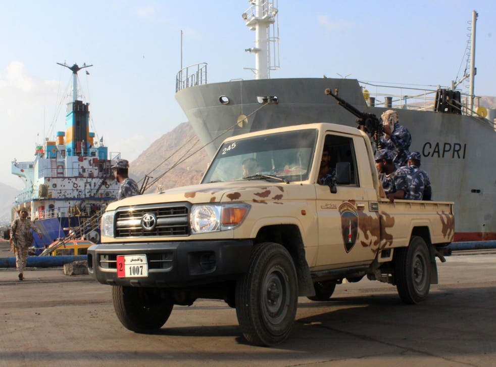 Yemeni pro-government forces patrol near Mukalla airport, southwestern Yemen - The US Senate took a defiant stance against the White House, advancing a measure that would end American military support for the Saudi-led war in Yemen