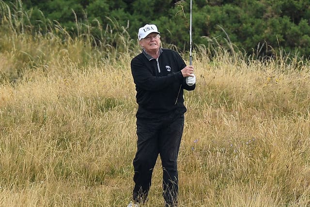 Mr Trump spent two days at his Turnberry golf course in Scotland in the middle of an official trip to Europe