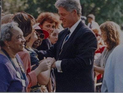 Louise Griffin’s family photo of her and President Bill Clinton in 1995