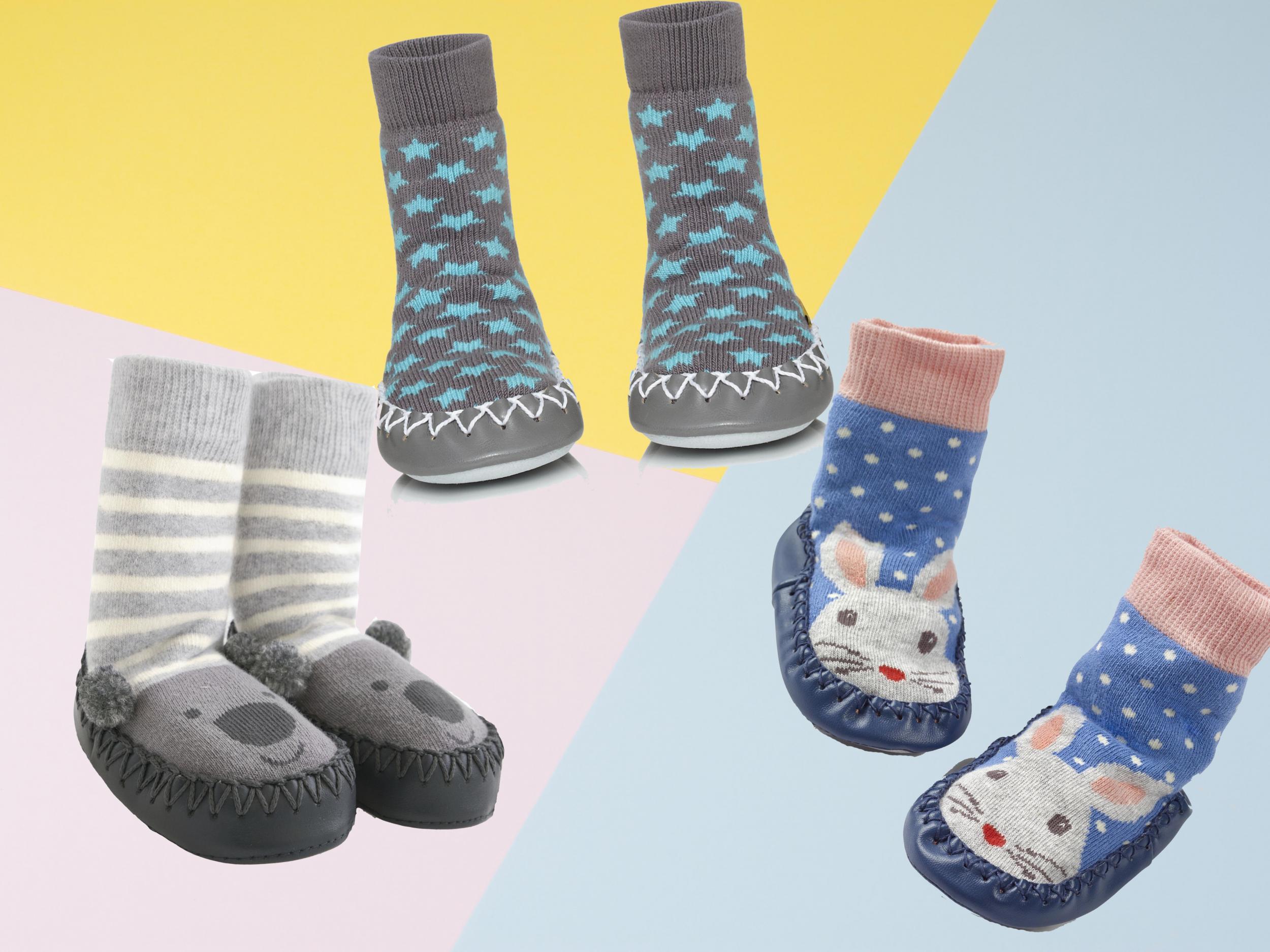 1 Pair Baby Slippers Socks Indoor Boy Girls Toddler Winter Warm Shoes Anti-slip 