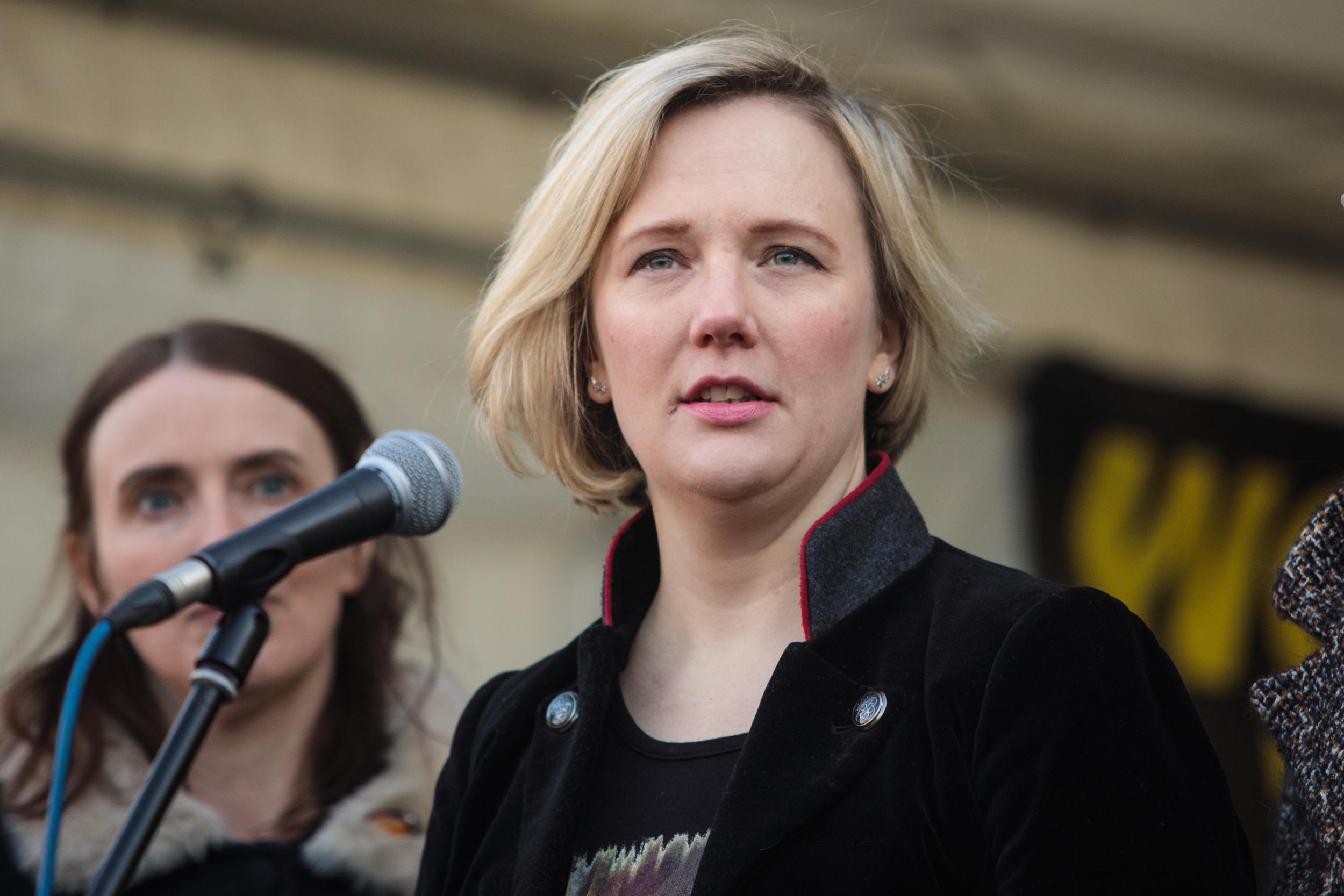 Labour MP for Walthamstow, Stella Creasy, speaks in Trafalgar Square during the Women's March on January 21, 2017 in London, England. (Getty Images)