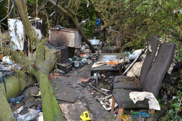 The victims had been living in a makeshift campsite in east London
