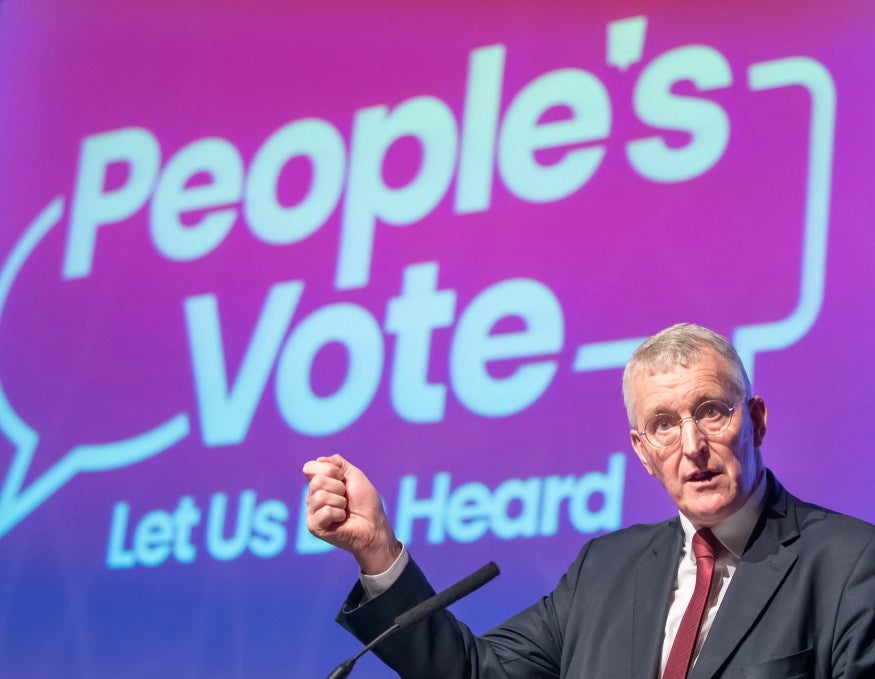 Hilary Benn calls on his party to come out ‘loud and clear’ in support of a second referendum