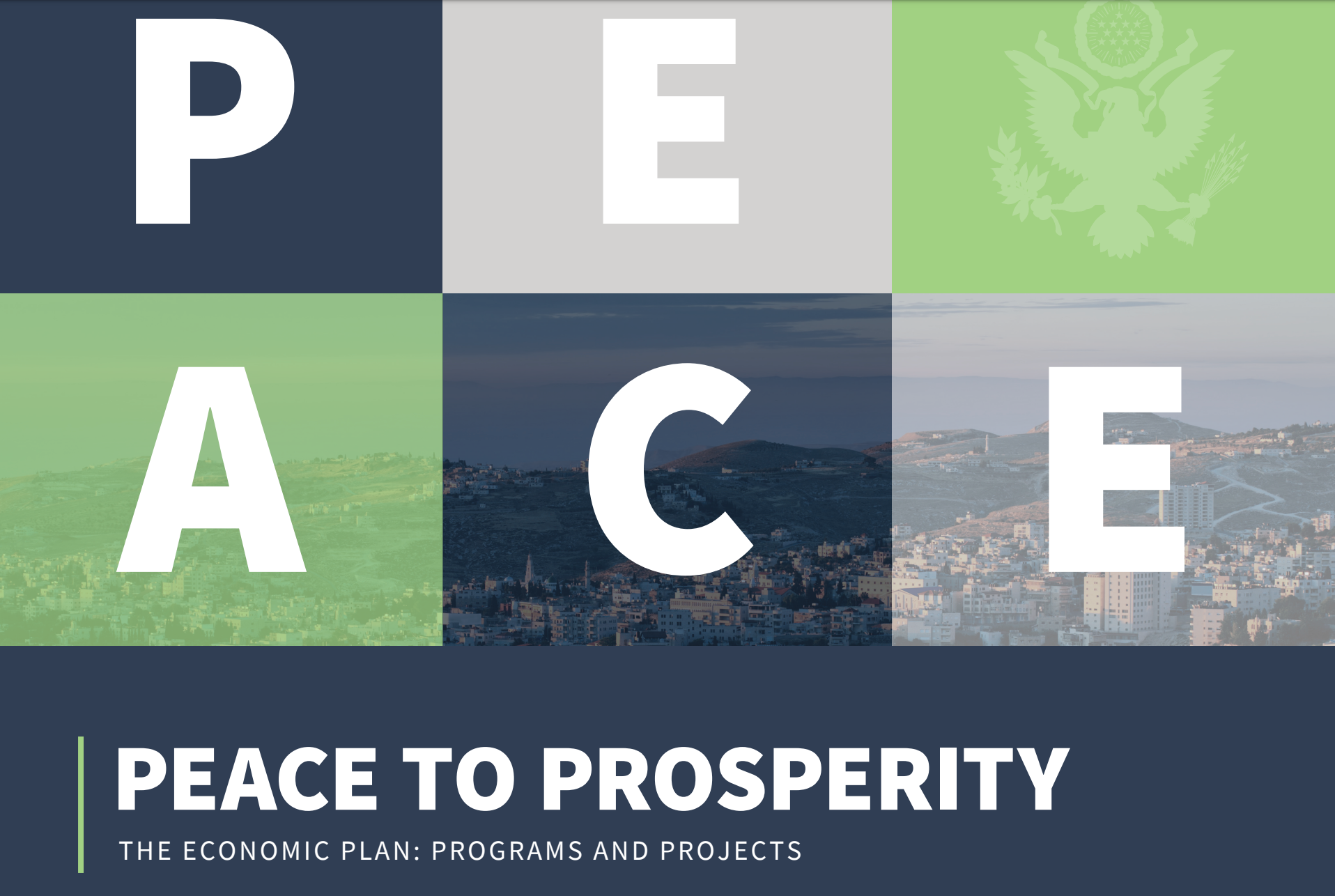 A screen grab of the Peace to Prosperity plan to help resolve the Israel-Palestinian conflict