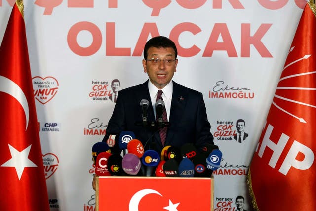 Ekrem Imamoglu won with 53.7 per cent of the vote