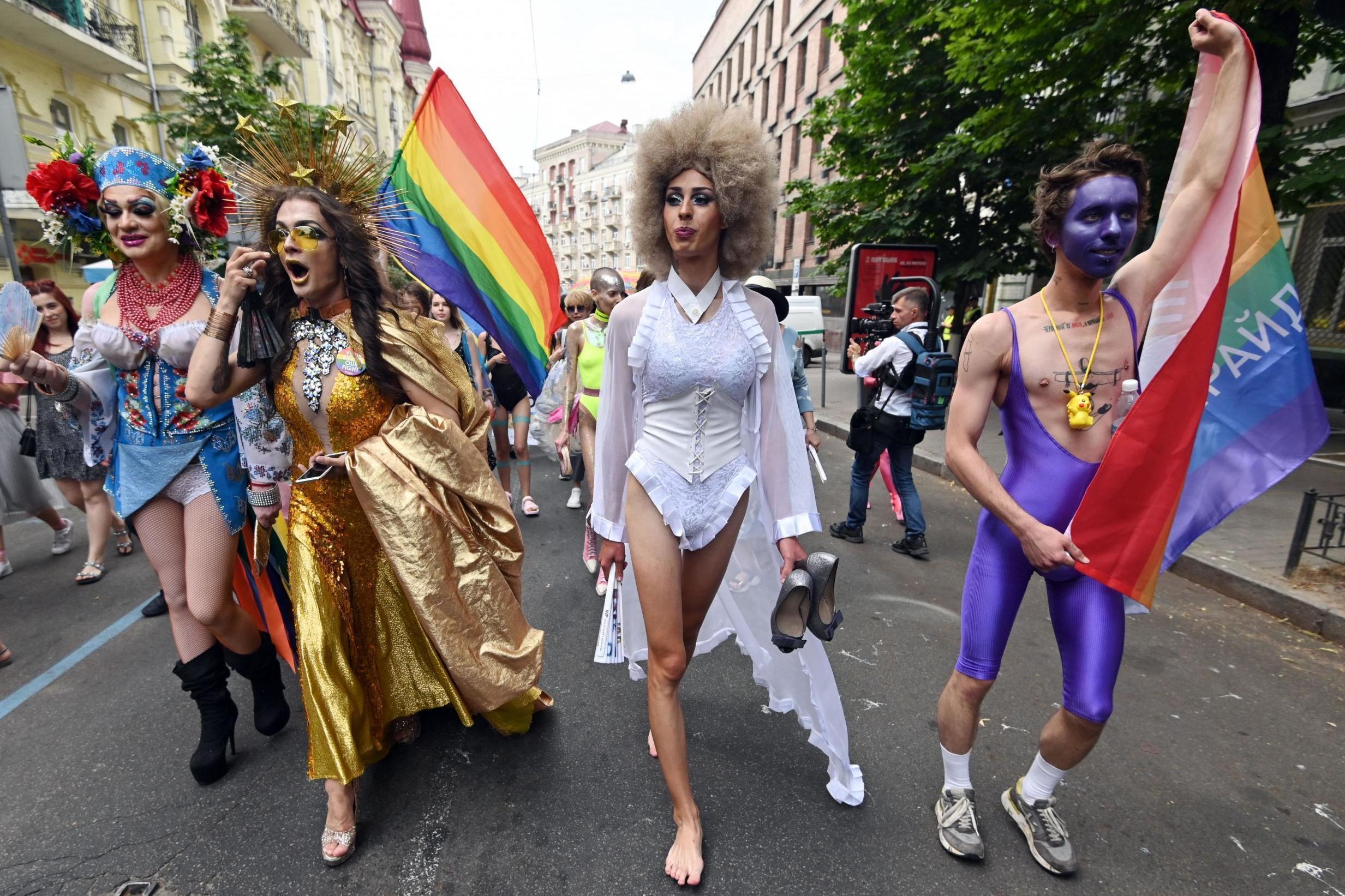 People march in Kiev's Pride Parade (Getty)