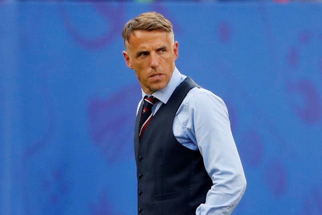 England manager Phil Neville reacts