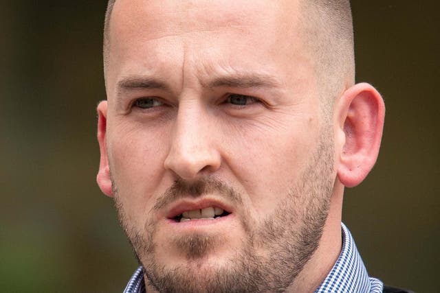 James Goddard outside Westminster Magistrates Court, London where he appeared  for a case management hearing on charges of harassment against MP Anna Soubry