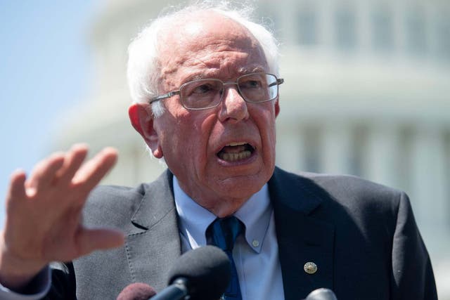 Bernie Sanders, Independent of Vermont, speaks during a press conference to introduce college affordability legislation
