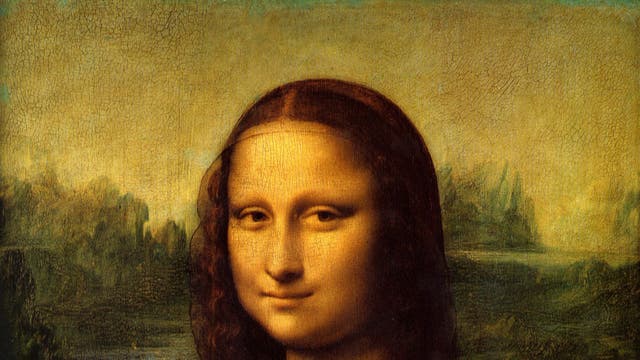 It's the mysteriously serene smile of this painting's subject – thought to be Lisa Gherardini, the wife of a Florentine fabric merchant – that has given it universal fame. The portrait's small size – it measures 77 x 53 cm – can still be a surprise to those jostling for a glimpse of it, but it is the earliest Italian portrait to focus so closely on the sitter in a half-length portrait.