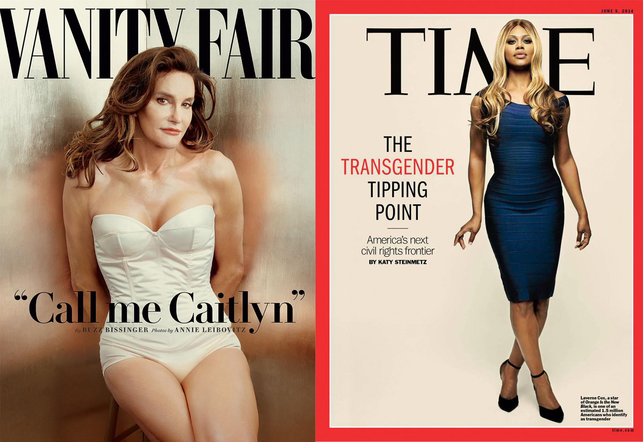 8. Caitlyn Jenner on Vanity Fair & Laverne Cox on Time (2014, 2015)
