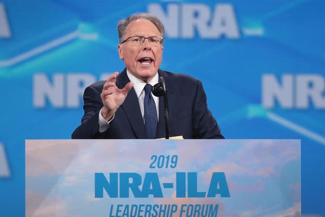 Wayne LaPierre, NRA vice president and CEO, speaks to guests at the NRA-ILA Leadership Forum