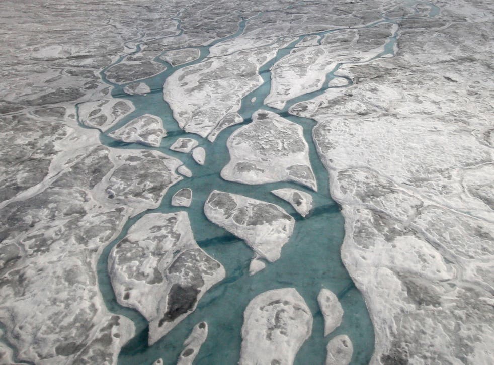 Surface meltwater in Greenland