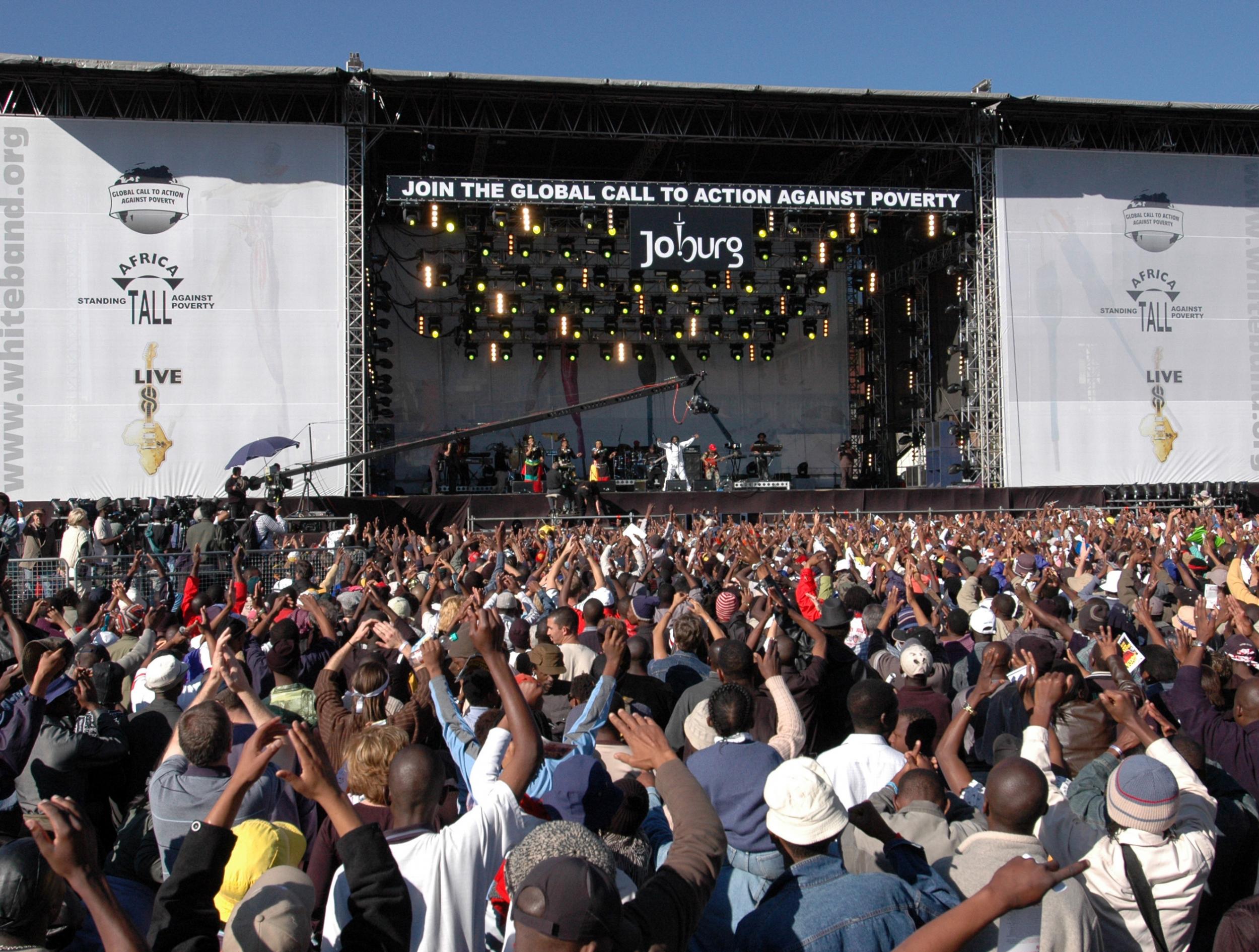 Live 8 Johannesburg kicked off on 2 July