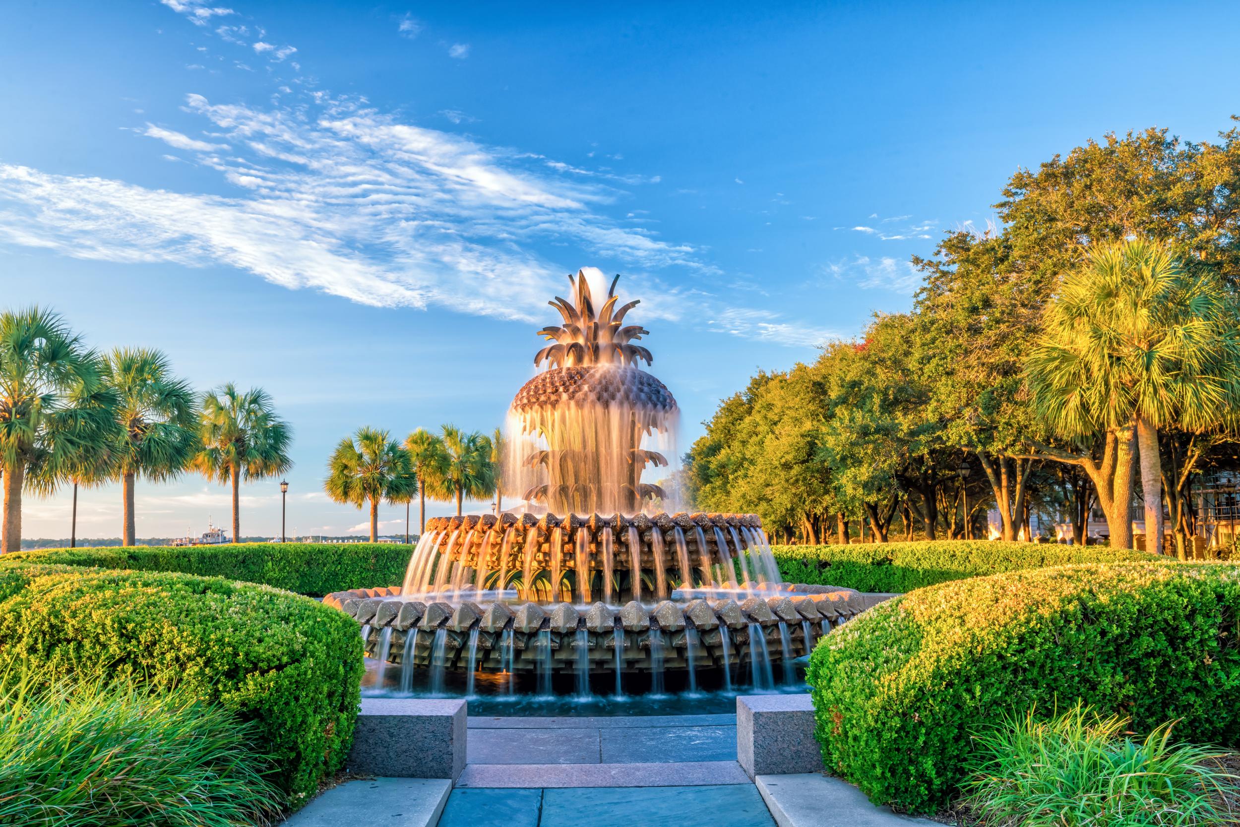 Splash around in the Pineapple Fountain in Waterfront Park