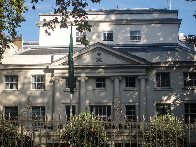 A general view of the Saudi Arabian Embassy in London.