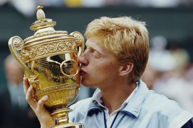 <p>Boris Becker aged 17 after he won the Wimbledon final </p>