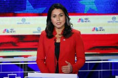 Tulsi Gabbard touts her military service when asked about equal pay
