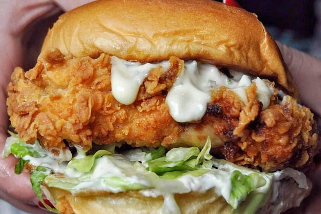 The Straight Up Chik’n keeps it simple with lettuce, and a buttermilk and herb mayo