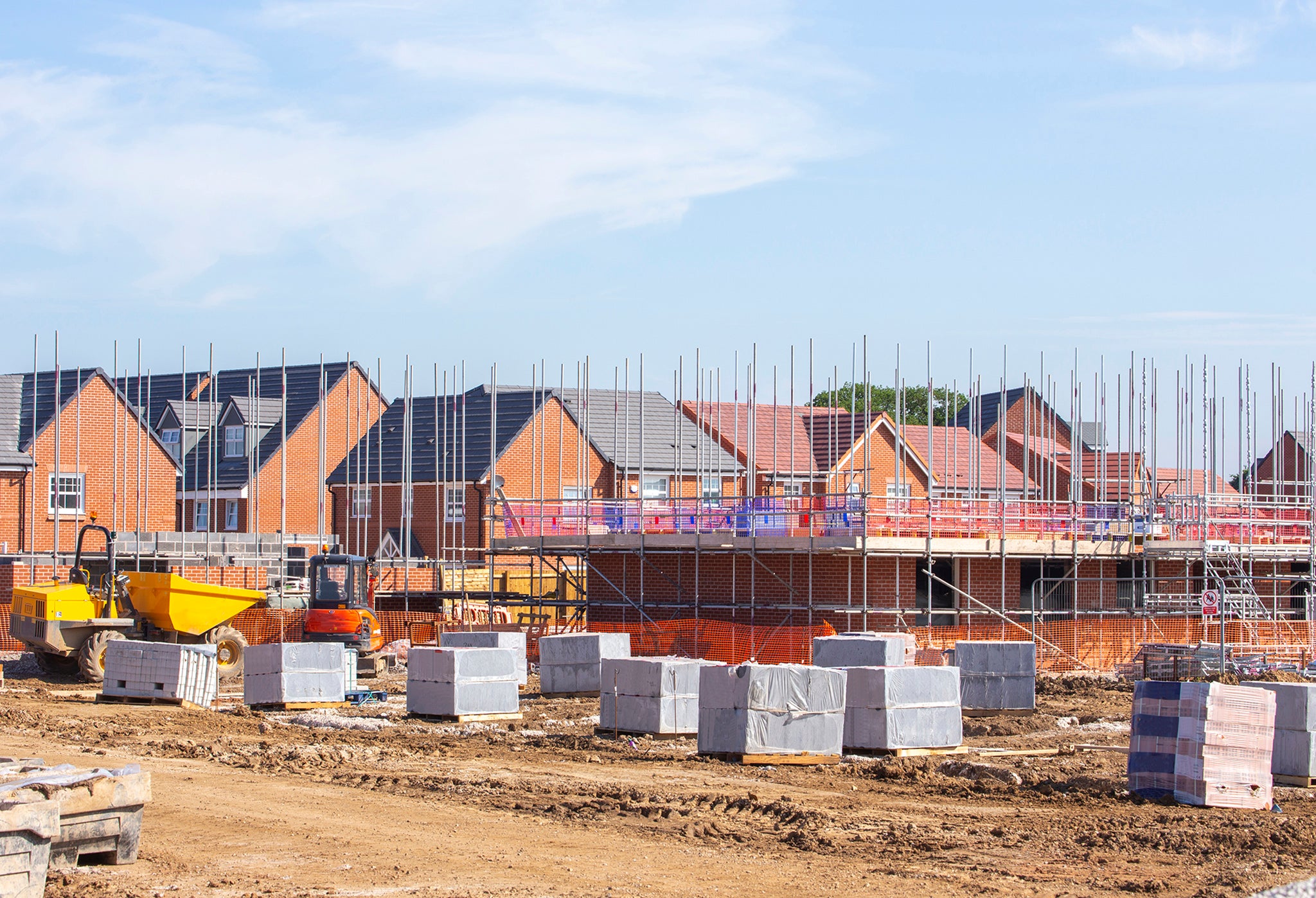 Houses under construction in Cheshire