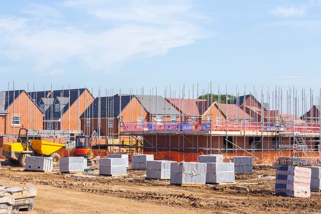 Houses under construction in Cheshire