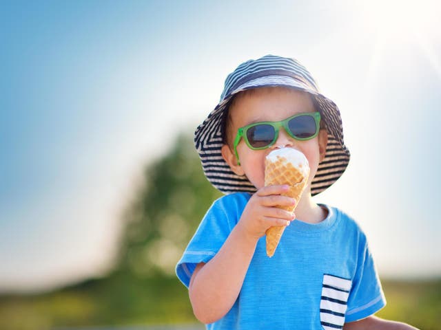Portrait of a boy in sunglasses on sunny day