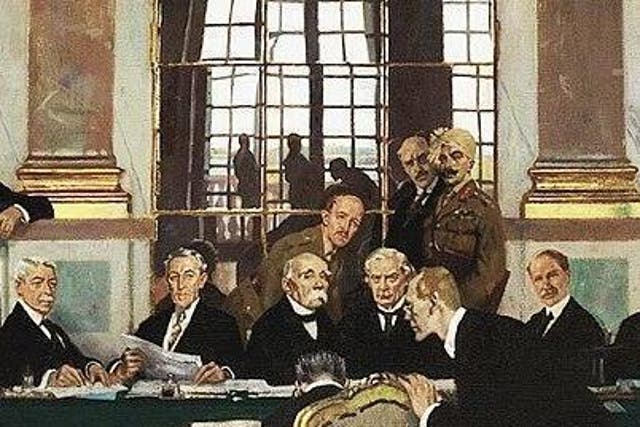 The Signing of Peace in the Hall of Mirrors, Versailles, 28 June 1919 – by William Orpen