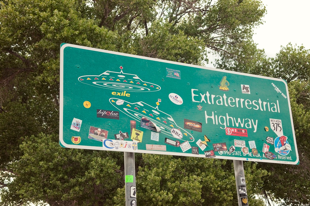 The Extraterrestrial Highway near Area 51 in Nevada