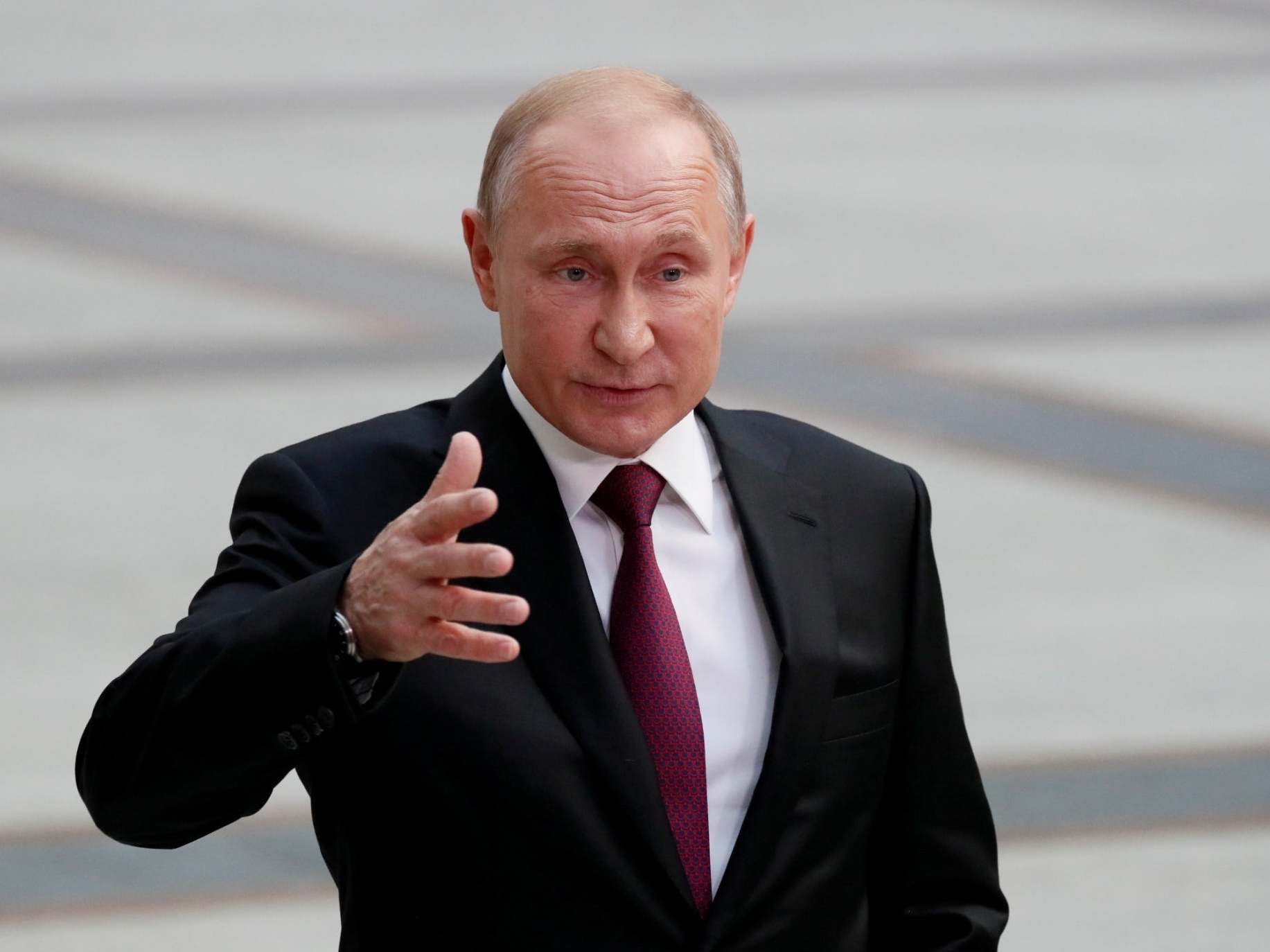 Russian President Vladimir Putin attends a news briefing after an annual nationwide televised phone-in show in Moscow