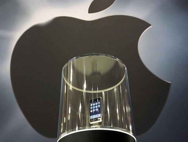 <p>The first ever iPhone on display at MacWorld on 10 January, 2007 in San Francisco, California </p>