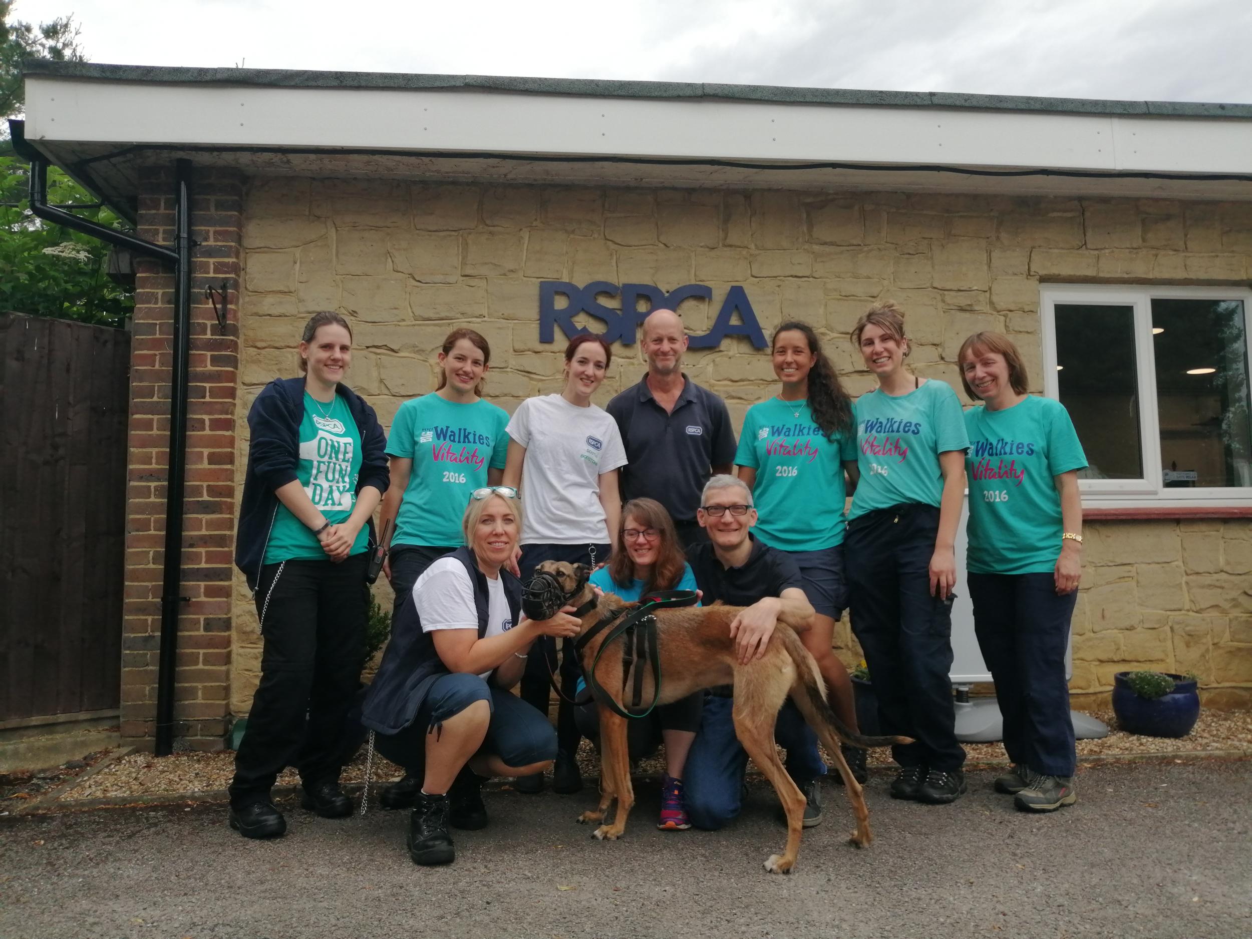 Gary with staff at RSPCA South Godstone