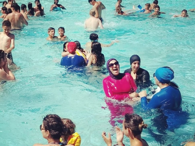 Two pools were closed in Grenoble following a protest by Muslim women defying a ban on burkinis