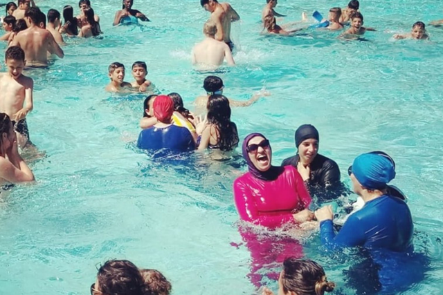 Two pools were closed in Grenoble following a protest by Muslim women defying a ban on burkinis