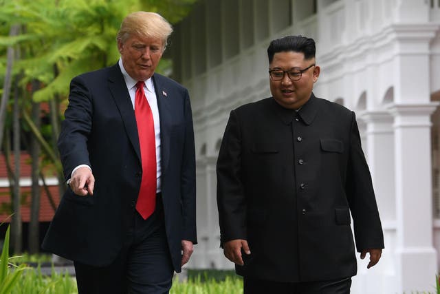 The two leaders' first, historic meeting took place in Singapore in June 2018