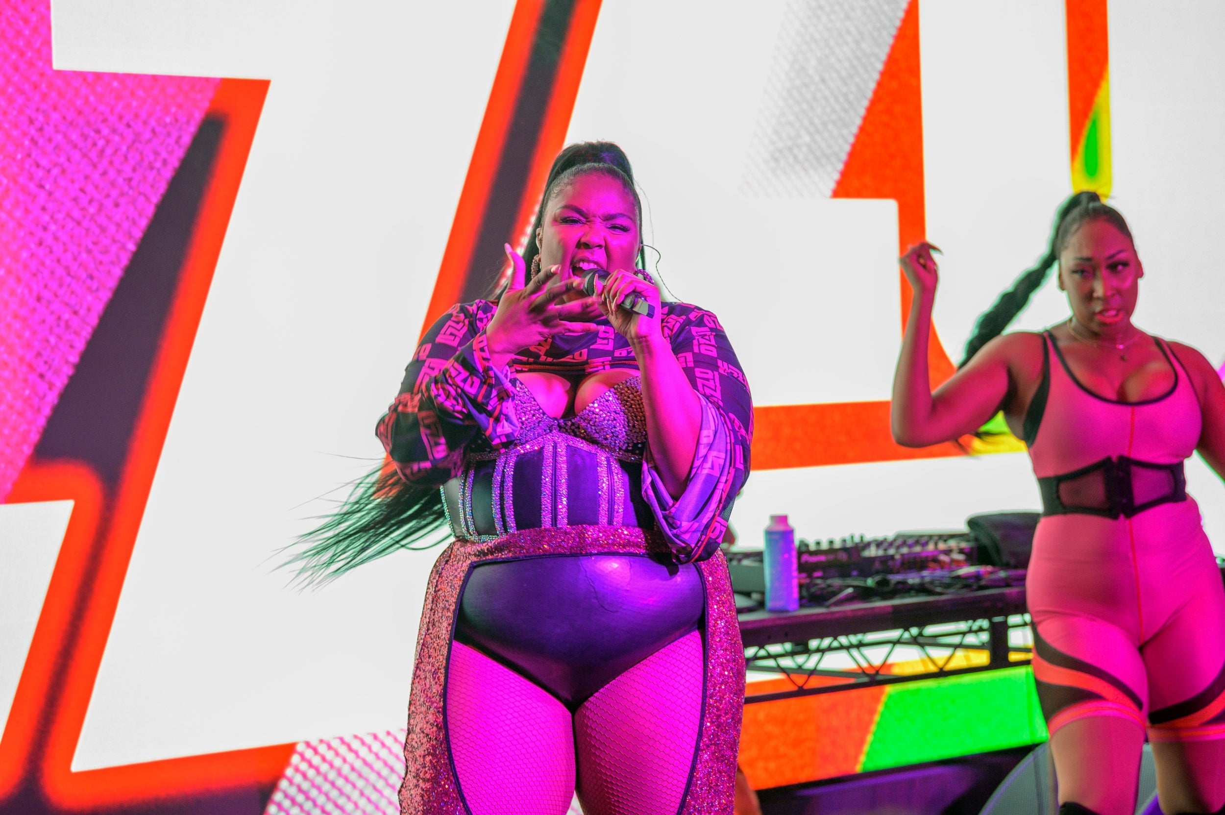 Lizzo performing at the NYC Pride Kickoff Event, 26 June 2019