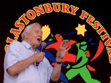 David Attenborough makes surprise appearance at Glasbonbury