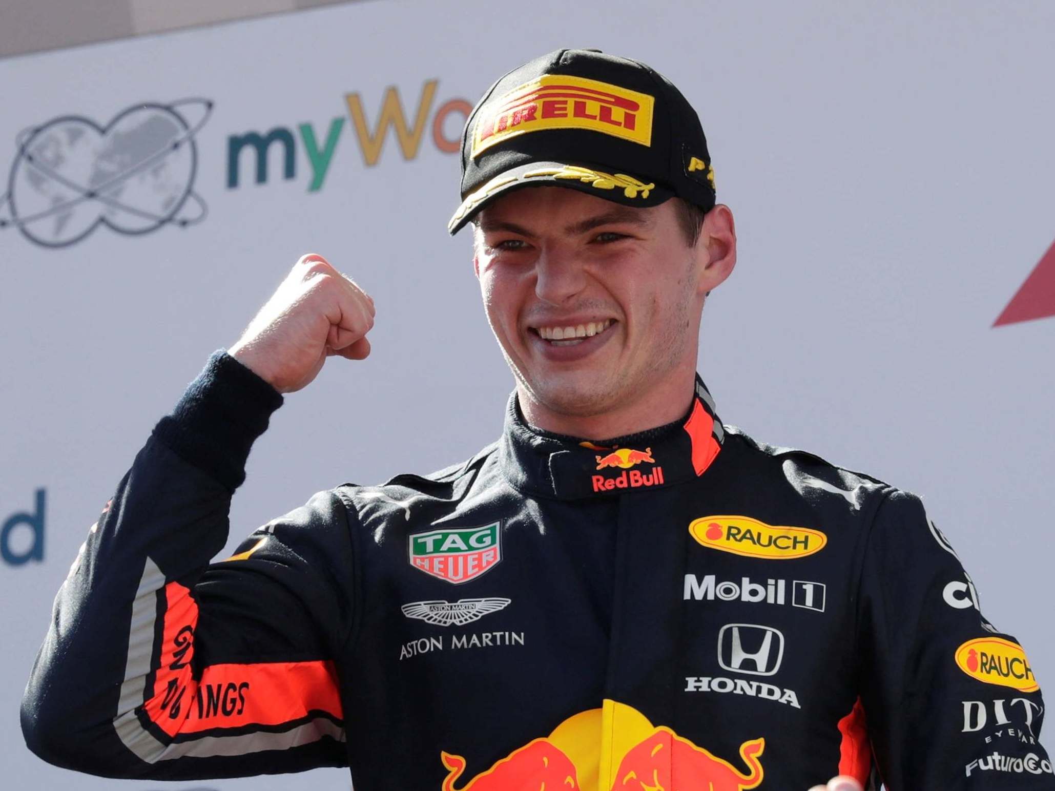 Verstappen celebrated the win but an investigation is ongoing