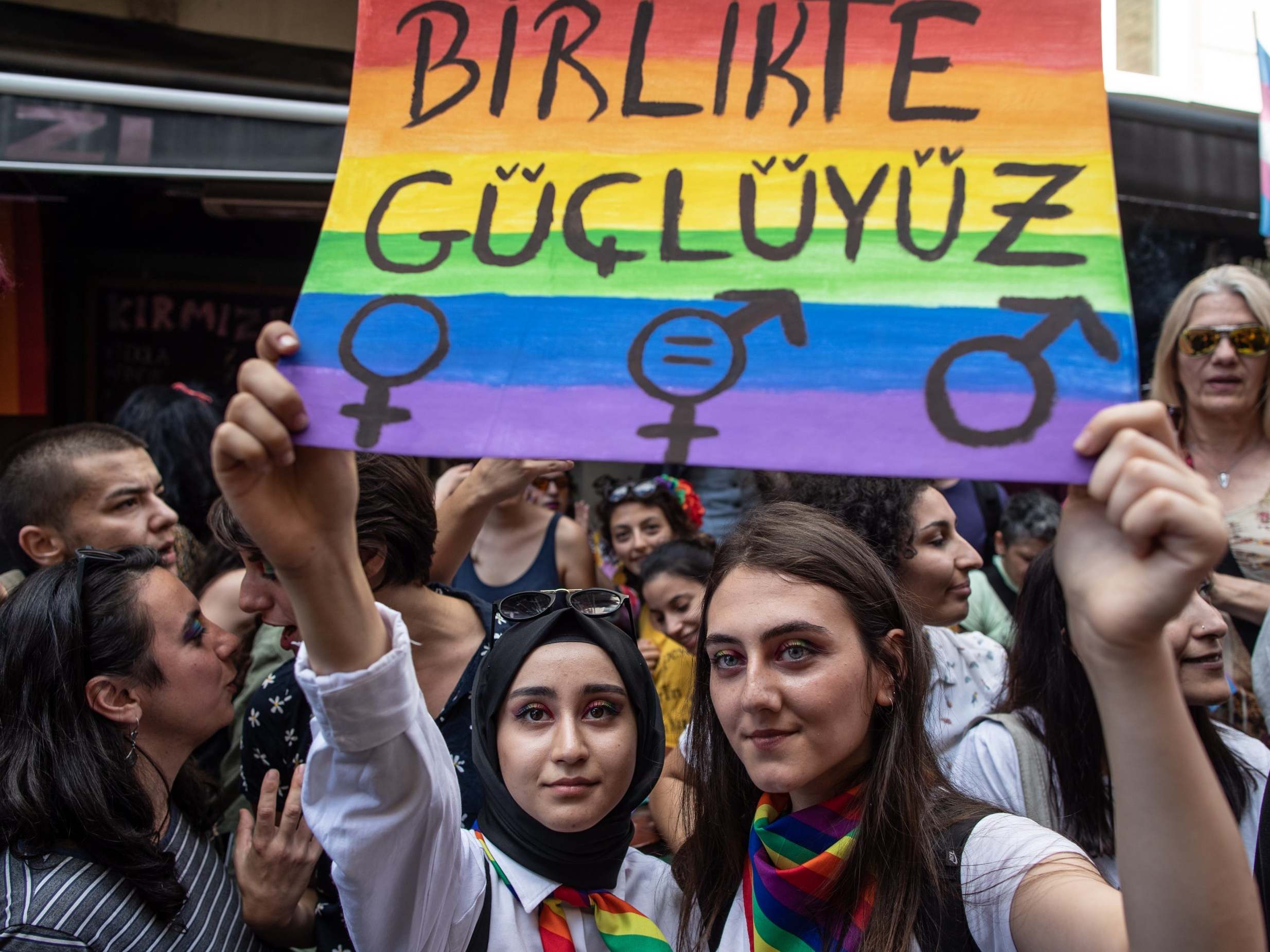 LGBT campaigners gathered in Istanbul before being dispersed by tear gas