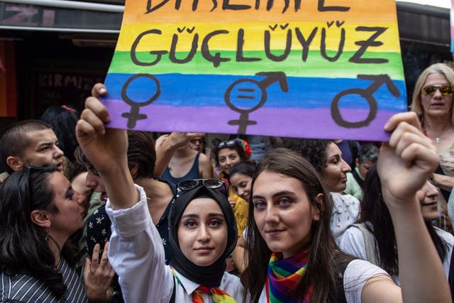 LGBT campaigners gathered in Istanbul before being dispersed by tear gas